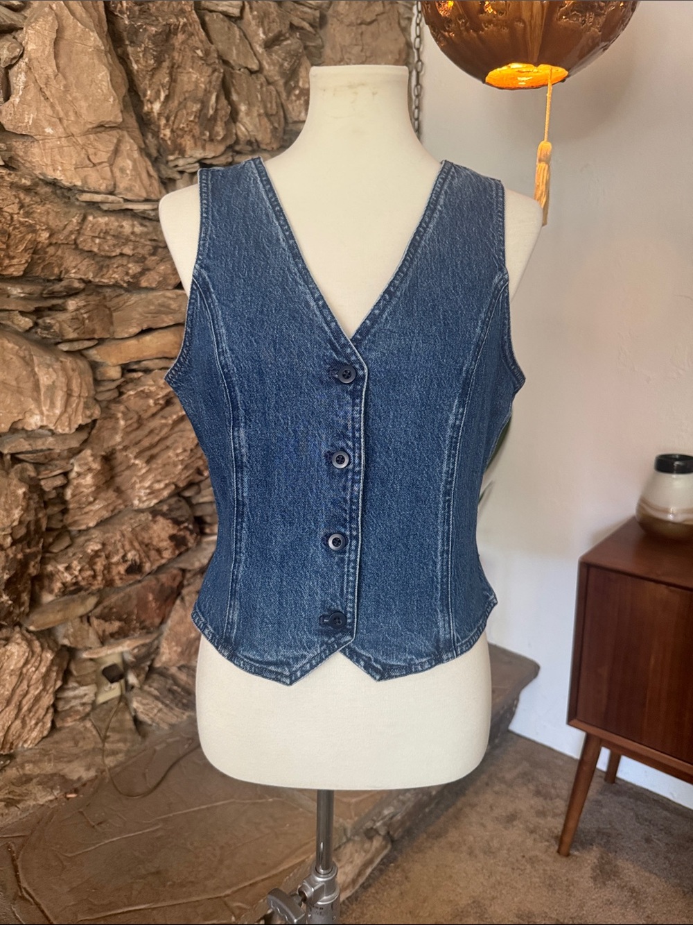 Denim Button-Front Women’s Jean Vest - Madewell